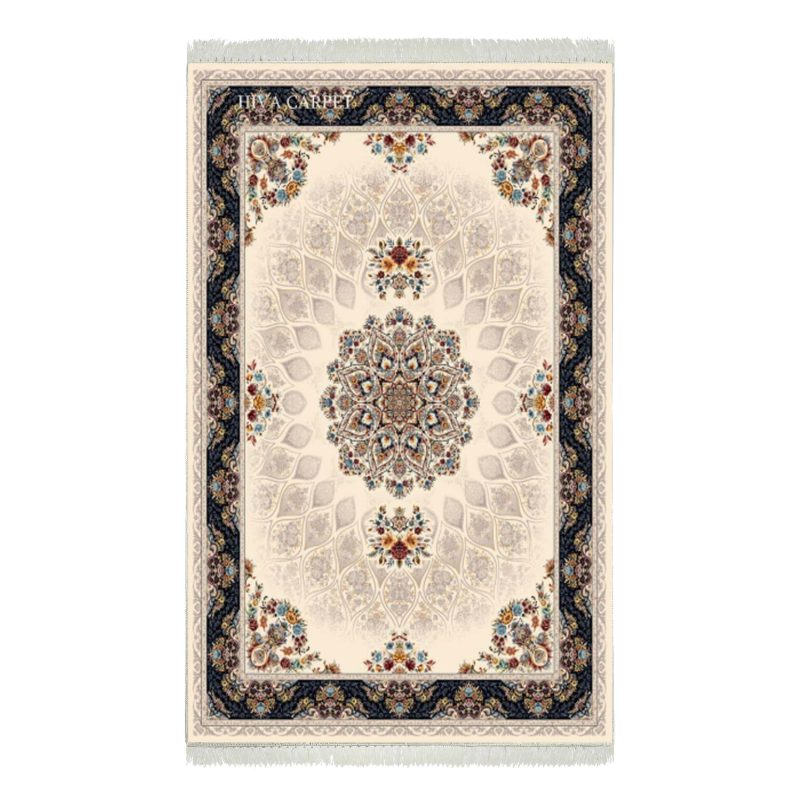 فرش ماشینی هیوا طرح کلاسیک C-135 کرم ۷۰۰ شانه