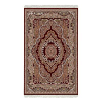 فرش ماشینی هیوا طرح کلاسیک R-130 لاکی ۷۰۰ شانه