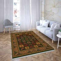 فرش ماشینی هیوا طرح بوستان G-506 سبز ۷۰۰ شانه