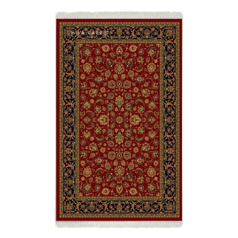 فرش ماشینی هیوا طرح بوستان R-503 لاکی ۷۰۰ شانه