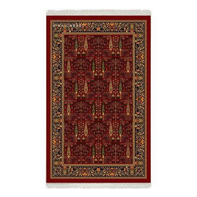 فرش ماشینی هیوا طرح بوستان R-505 لاکی ۷۰۰ شانه