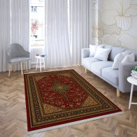 فرش ماشینی هیوا طرح بوستان R-509 لاکی ۷۰۰ شانه