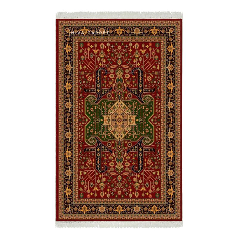 فرش ماشینی هیوا طرح بوستان R-510 لاکی ۷۰۰ شانه