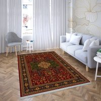 فرش ماشینی هیوا طرح بوستان R-510 لاکی ۷۰۰ شانه