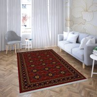 فرش ماشینی هیوا طرح بوستان R-514 لاکی ۷۰۰ شانه
