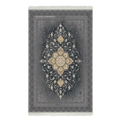 فرش ماشینی هیوا طرح طلاکوب S-2001 نقره ای 700 شانه