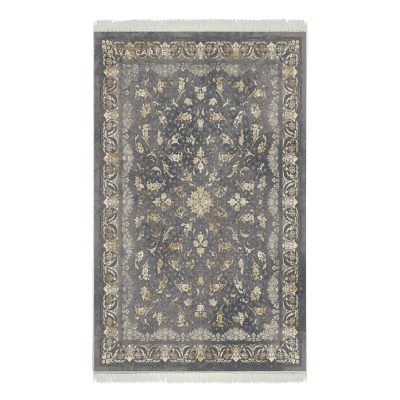 فرش ماشینی هیوا طرح طلاکوب S-2003 نقره ای 700 شانه
