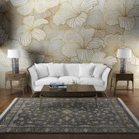 فرش ماشینی هیوا طرح طلاکوب S-2003 نقره ای 700 شانه