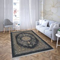 فرش ماشینی هیوا طرح طلاکوب SM-2005 دودی ۷۰۰ شانه