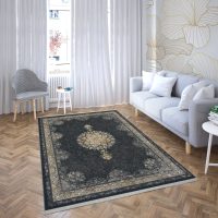 فرش ماشینی هیوا طرح طلاکوب SM-2009 دودی ۷۰۰ شانه