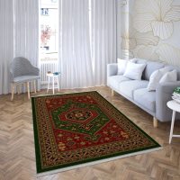 فرش ماشینی هیوا طرح بوستان G-524 سبز ۷۰۰ شانه