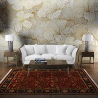 فرش ماشینی هیوا طرح بوستان R-521 لاکی ۷۰۰ شانه