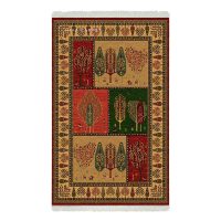 فرش ماشینی هیوا طرح بوستان R-534 لاکی ۷۰۰ شانه
