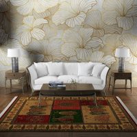 فرش ماشینی هیوا طرح بوستان R-534 لاکی ۷۰۰ شانه