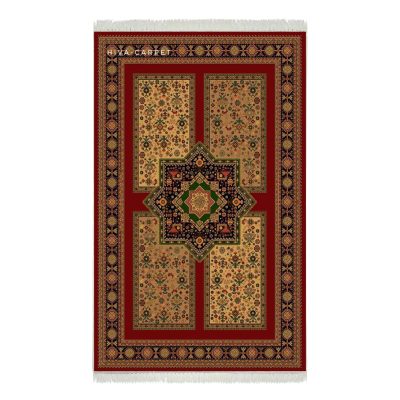 فرش ماشینی هیوا طرح بوستان R-533 لاکی ۷۰۰ شانه
