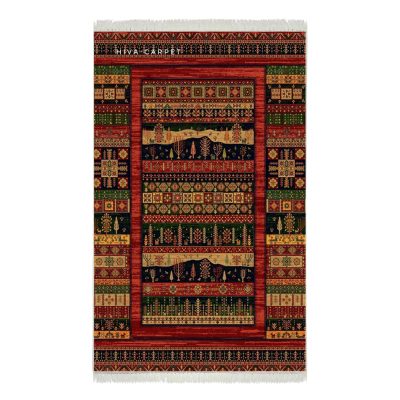 فرش ماشینی هیوا طرح بوستان R-520 لاکی ۷۰۰ شانه