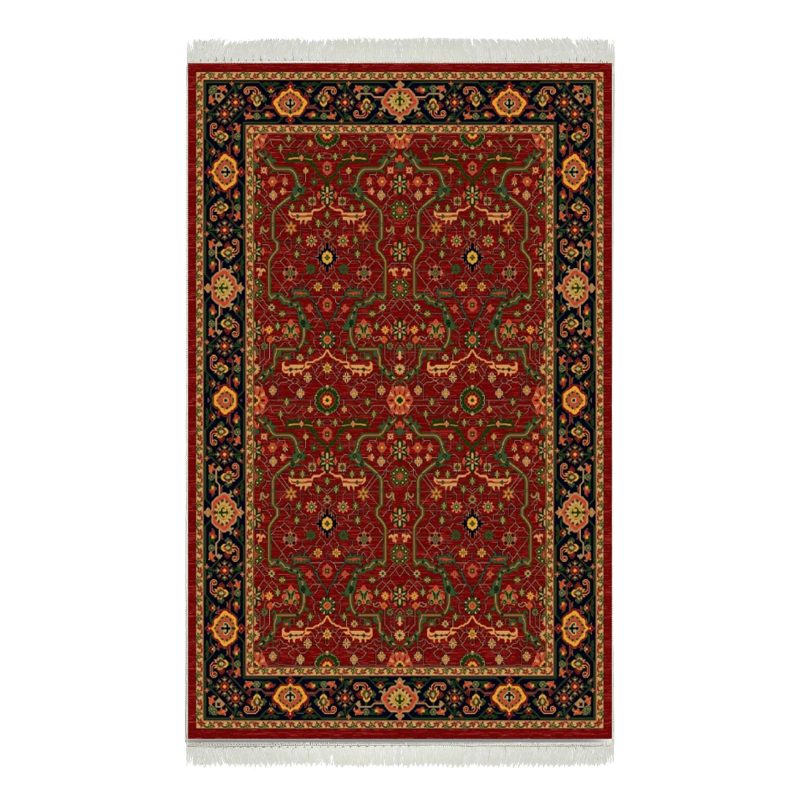 فرش ماشینی هیوا طرح بوستان R-521 لاکی ۷۰۰ شانه