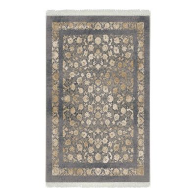 فرش ماشینی هیوا طرح طلاکوب S-2008 نقره ای 700 شانه
