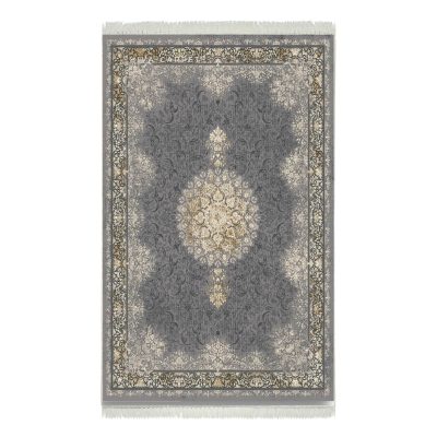 فرش ماشینی هیوا طرح طلاکوب S-2009 نقره ای 700 شانه