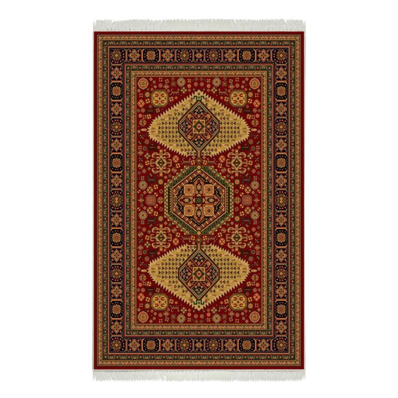 فرش ماشینی هیوا طرح بوستان R-525 لاکی ۷۰۰ شانه
