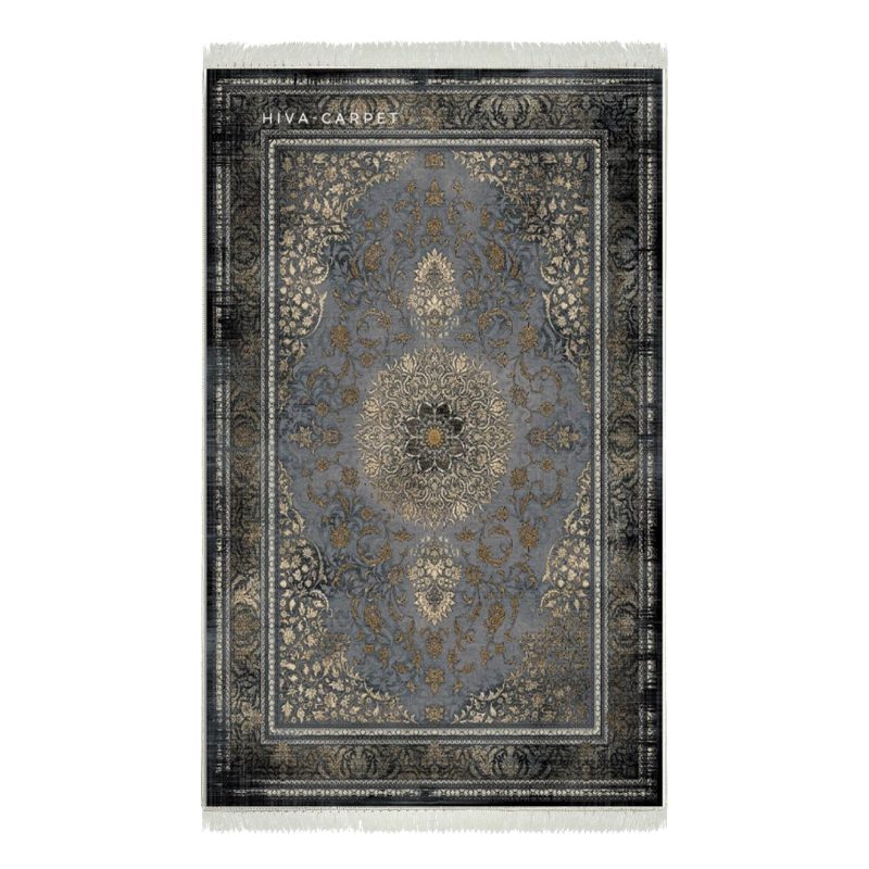 فرش ماشینی هیوا طرح طلاکوب SM-2010 دودی ۷۰۰ شانه