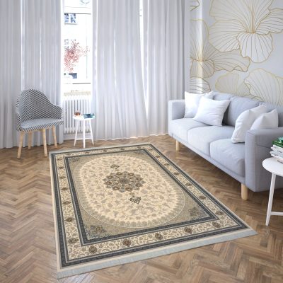 فرش ماشینی هیوا طرح لایت 901-C کرم ۷۰۰ شانه