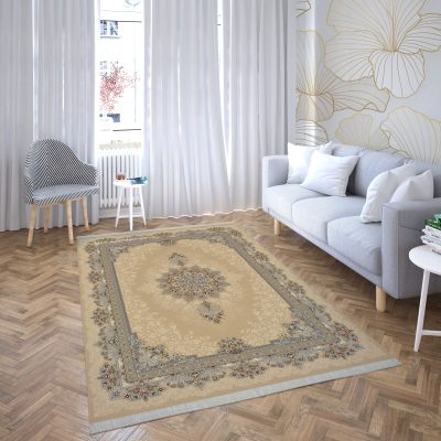 فرش ماشینی هیوا طرح لایت 90۲-BE بژ ۷۰۰ شانه