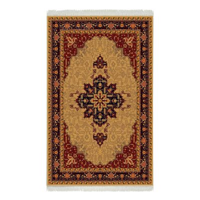 فرش ماشینی هیوا طرح خزان 1-408 بژ ۷۰۰ شانه
