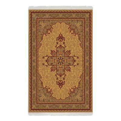 فرش ماشینی هیوا طرح خزان 2-408 کرم ۷۰۰ شانه