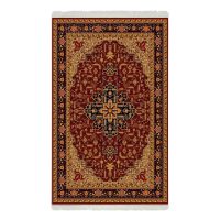 فرش ماشینی هیوا طرح خزان 3-408 لاکی ۷۰۰ شانه