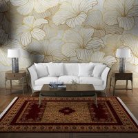 فرش ماشینی هیوا طرح خزان 3-410 لاکی ۷۰۰ شانه