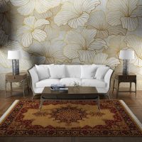 فرش ماشینی هیوا طرح خزان 1-411 بژ ۷۰۰ شانه