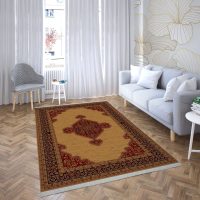 فرش ماشینی هیوا طرح خزان 1-419 بژ ۷۰۰ شانه