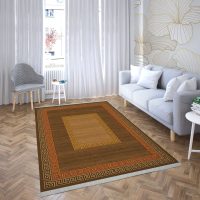 فرش ماشینی هیوا طرح خزان 1-424 بژ ۷۰۰ شانه