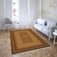 فرش ماشینی هیوا طرح خزان 1-426 بژ ۷۰۰ شانه