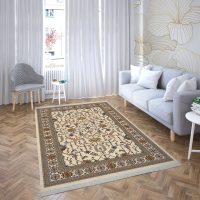 فرش ماشینی هیوا طرح نوین 5-601 کرم ۷۰۰ شانه