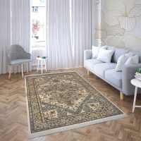 فرش ماشینی هیوا طرح نوین 5-605 کرم ۷۰۰ شانه