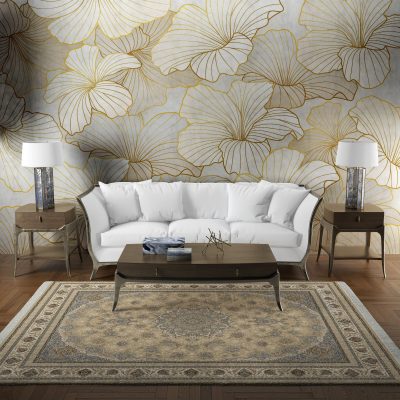 فرش ماشینی هیوا طرح لایت 907-BE بژ ۷۰۰ شانه