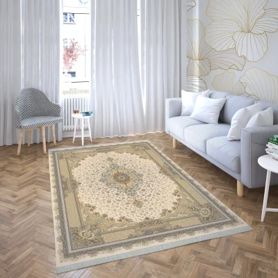 فرش ماشینی هیوا طرح لایت 903-C کرم ۷۰۰ شانه