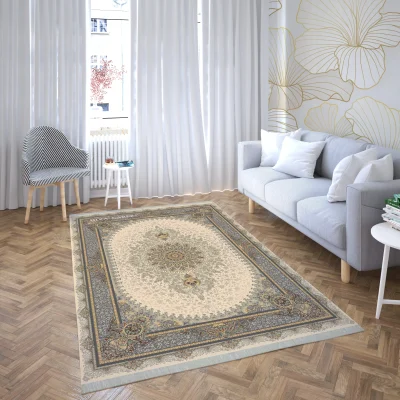 فرش ماشینی هیوا طرح لایت 904-C کرم ۷۰۰ شانه