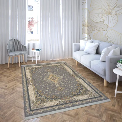 فرش ماشینی هیوا طرح لایت 903-S نقره ای ۷۰۰ شانه