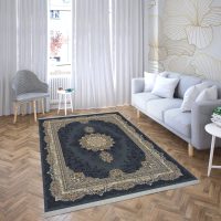 فرش ماشینی هیوا طرح لایت 902-SM دودی ۷۰۰ شانه