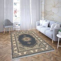 فرش ماشینی هیوا طرح لایت 906-SM دودی ۷۰۰ شانه