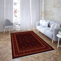 فرش ماشینی هیوا طرح بلوچ 3-206 لاکی 700 شانه