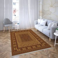 فرش ماشینی هیوا طرح خزان 1-431 بژ ۷۰۰ شانه