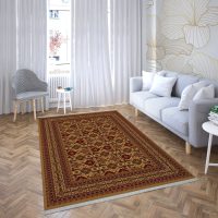 فرش ماشینی هیوا طرح خزان 1-438 بژ ۷۰۰ شانه
