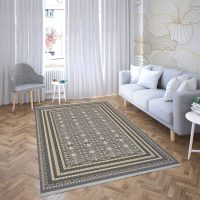 فرش ماشینی هیوا طرح نوین 3-627 دودی ۷۰۰ شانه