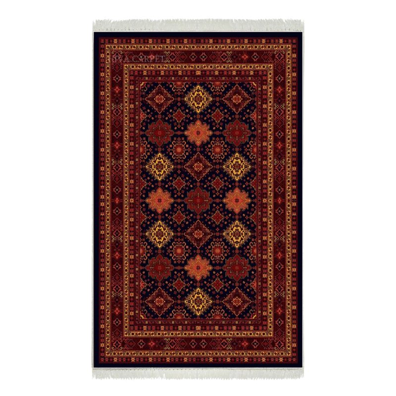 فرش ماشینی هیوا طرح بلوچ 2-207 زرد 700 شانه