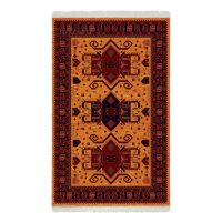 فرش ماشینی هیوا طرح بلوچ 2-208 زرد 700 شانه