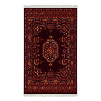فرش ماشینی هیوا طرح بلوچ 1-209 سرمه ای 700 شانه